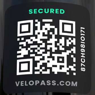 Velopass Frame-ID sticker with QR-code